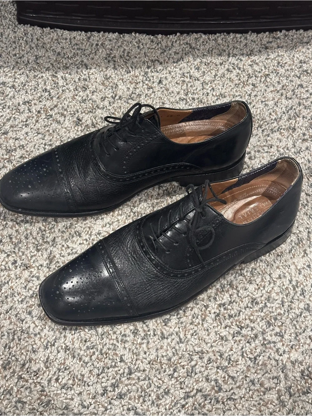 Florsheim Black Leather Wingtip Lace-Up Dress Shoes